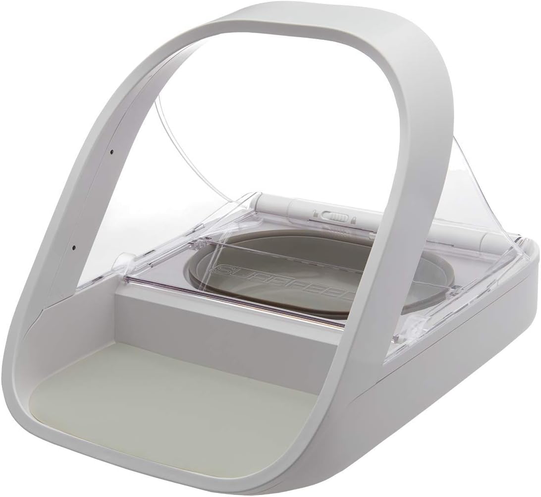 Sure Petcare SureFeed Mikrochip-Futterautomat für Haustiere, mit dichtem Deckelverschluss, kompatibel mit RFID-Halsbandanhänger, geeignet für Nass-
