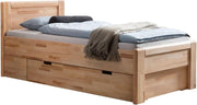 View Ewen Seniorenbett Massivholz 90x200 cm mit Schubkasten Komforthöhe aus geölter Kernbuche, Natur, mit Auflageleisten, 48 cm Einstiegshöhe, image 1