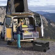 View 48 Qt. Portable 12v Electric Cooler with LG Compressor, Fridge and Freezer, Rugged Wheels, and Solar Power Input, Perfect Plug-In Cooler for Camping, Trucks, Travel, Car and Home image 3