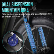 View Electric Bike for Adults 1000W, 48V 17.5AH Battery Adult Electric Bicycles, 26 Fat Tire Full Suspension Ebike, 28MPH Mountain Beach E Bike, 7 Speed, image 5