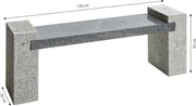 View Dehner Gartenbank, 2-Sitzer, ca. 120 x 45 x 30 cm, Granit, hellgrau/dunkelgrau image 2