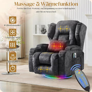 View Elektrischer Fernsehsessel Relaxsessel mit Liegefunktion,240°Drehsessel Kinosessel Massagesessel mit Wärmefunktion,TV Sessel Liegesessel fürs image 5