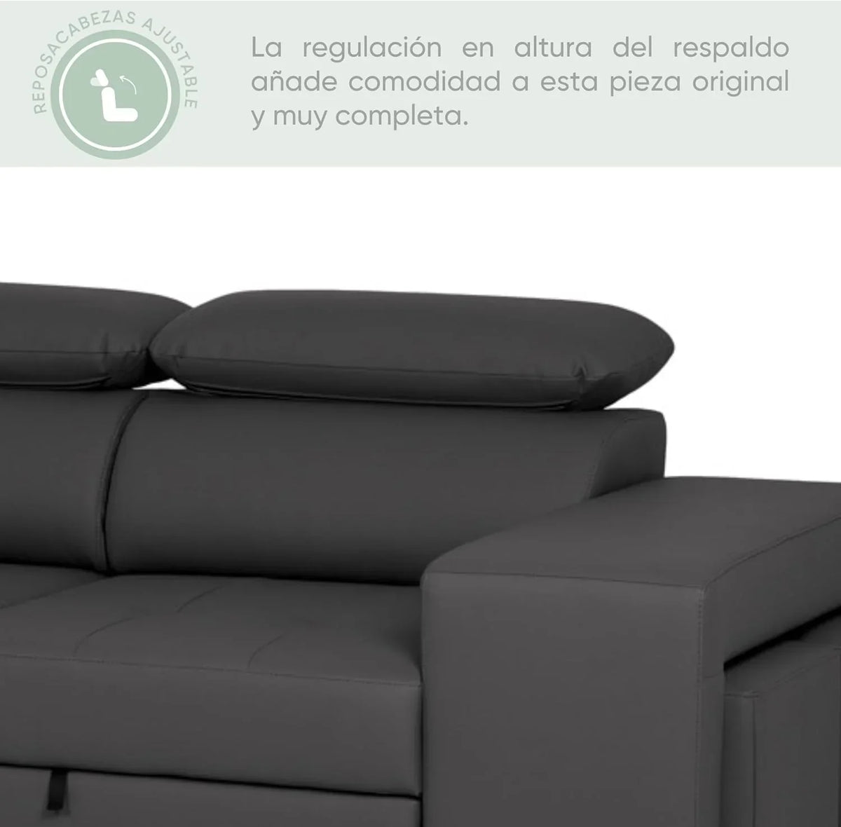 BUDWING John Sofá Cama Esquinero 4 Plazas - Chaise Longue Reversible, Reposacabezas Ajustable y 2 Pufs – Tapizado en Poliuretano – Estilo Moderno –