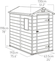 View Keter Manor 4X6 - Caseta de jardín, 130x192x198cm y 2,2m2, Suelo, Sistema de ventilación, Puerta y Ventana, Resistente al Agua, Color Gris image 3