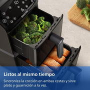 View Philips Airfryer Series 4000 Double Vertical Basket 10L – RapidAir Technology, Sync, 2 Baskets at Once, 45% Less Space, PFAS Free Ceramic Coating, image 6