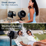 View Shark FlexBreeze Pro Nebelventilator – Indoor & Outdoor, Integriertes Nebel, Sockel auf Tischplatte, kabelgebunden oder kabellos, bis zu 24 Stunden image 3