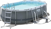 View Bestway Power Steel Frame Pool Set, oval, grau, 424 x 250 x 100 cm image 1