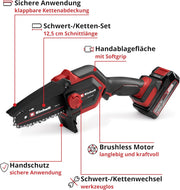 View Einhell Akku-Astkettensäge GE-PS 18/15 Li Bag Kit Power X-Change (18 V, Brushless, 12,5 cm Schnittlänge, inkl. 2,5 Ah Akku, Ladegerät, Ersatzkette, image 3