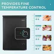 View 3.5 Cu.Ft Chest Freezer with Removable Basket, Small Deep Freezer Adjustable 7 Thermostat, Quiet Mini Freezer Free-Standing Top Door, Energy Saving for Apartment/Garage/Basement/Dorm/Home,Black image 2