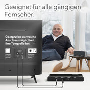 View faller Oskar TV Lautsprecher/Soundbar mit Clear Voice (tragbar, kabellos, einfache Bedienung, Aluminiumgehäuse) image 4