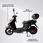 View Swoop Elegante E-Scooter Elektroroller Schwarz 1000W image 6