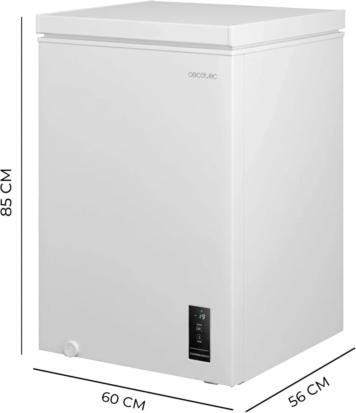 Cecotec Congelador Horizontal 143L Bolero CoolMarket Chest 143P White E. Cesta con Asas, Control Electrónico LED, UltraContact D-Cool, Dual Function,