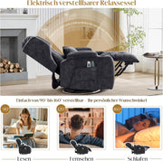 View Elektrischer Fernsehsessel Relaxsessel mit Liegefunktion,240°Drehsessel Kinosessel Massagesessel mit Wärmefunktion,TV Sessel Liegesessel fürs image 3