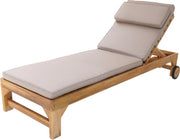 View AXI Rama Gartenliege aus Teak Holz mit Kissen | Sonnenliege aus Teakholz mit Verstellbarer Rücklehne - 4 Positionen | Sonnenbett/Liege mit Rollen für image 1