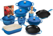 View 20-piece Signature Cast Iron Cookware Set,10.25 Skillet,1.75-quart Saucepan with Lid image 1