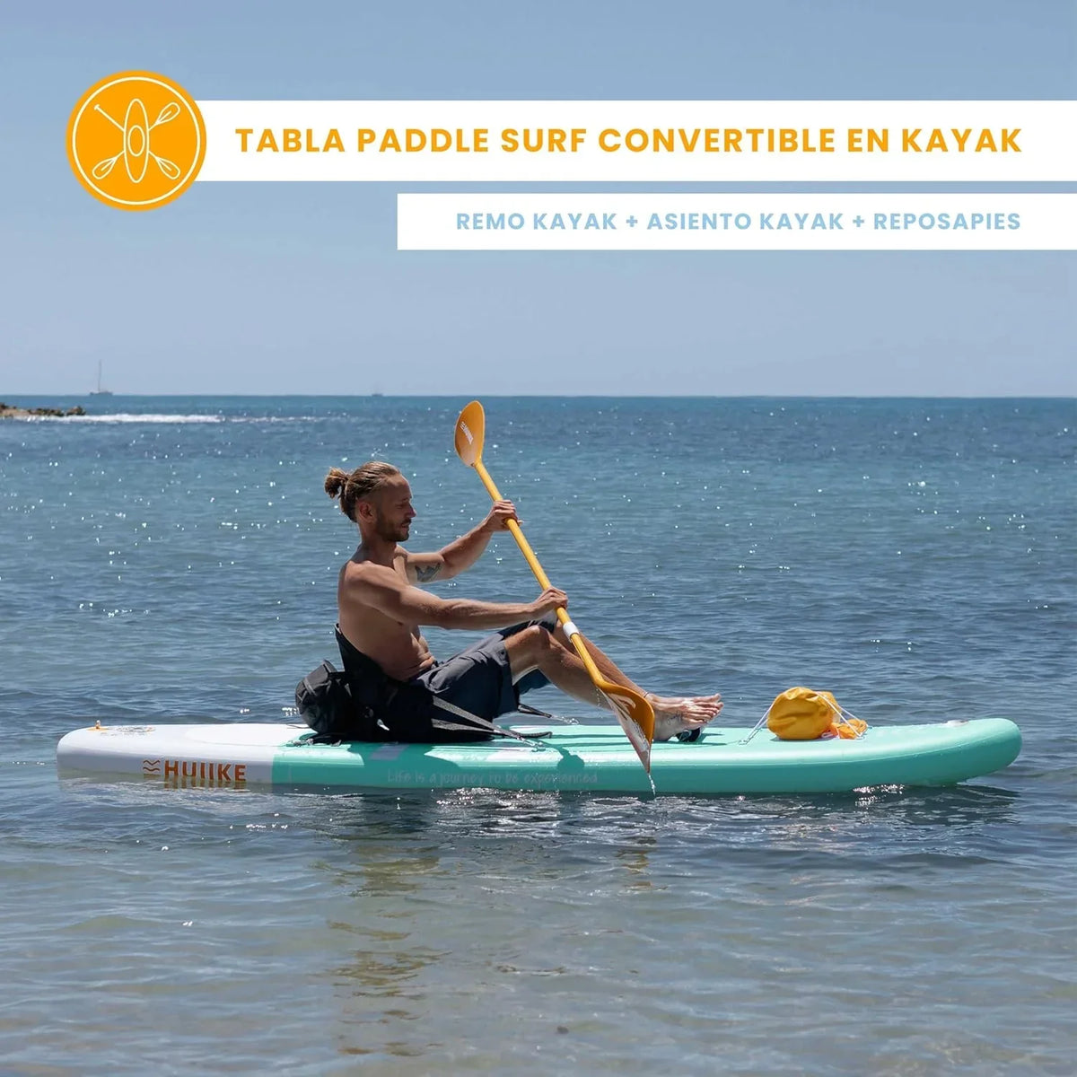 HUIIKE Tabla Paddle Surf Hinchable con Accesorios Incluidos, Remo, Quillas, Inflador. Stand Up Paddle Board Gran Estabilidad y Resistencia. 305 x 84 x