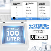 View Bomann, 100L Gefriertruhe weiß GT7355 – 4 Sterne, Temperatur ≤ -18°C, Gefriervermögen 4,5 kg/24h, Kontrollleuchte, Temperatureinstellung, abnehmbar, image 2