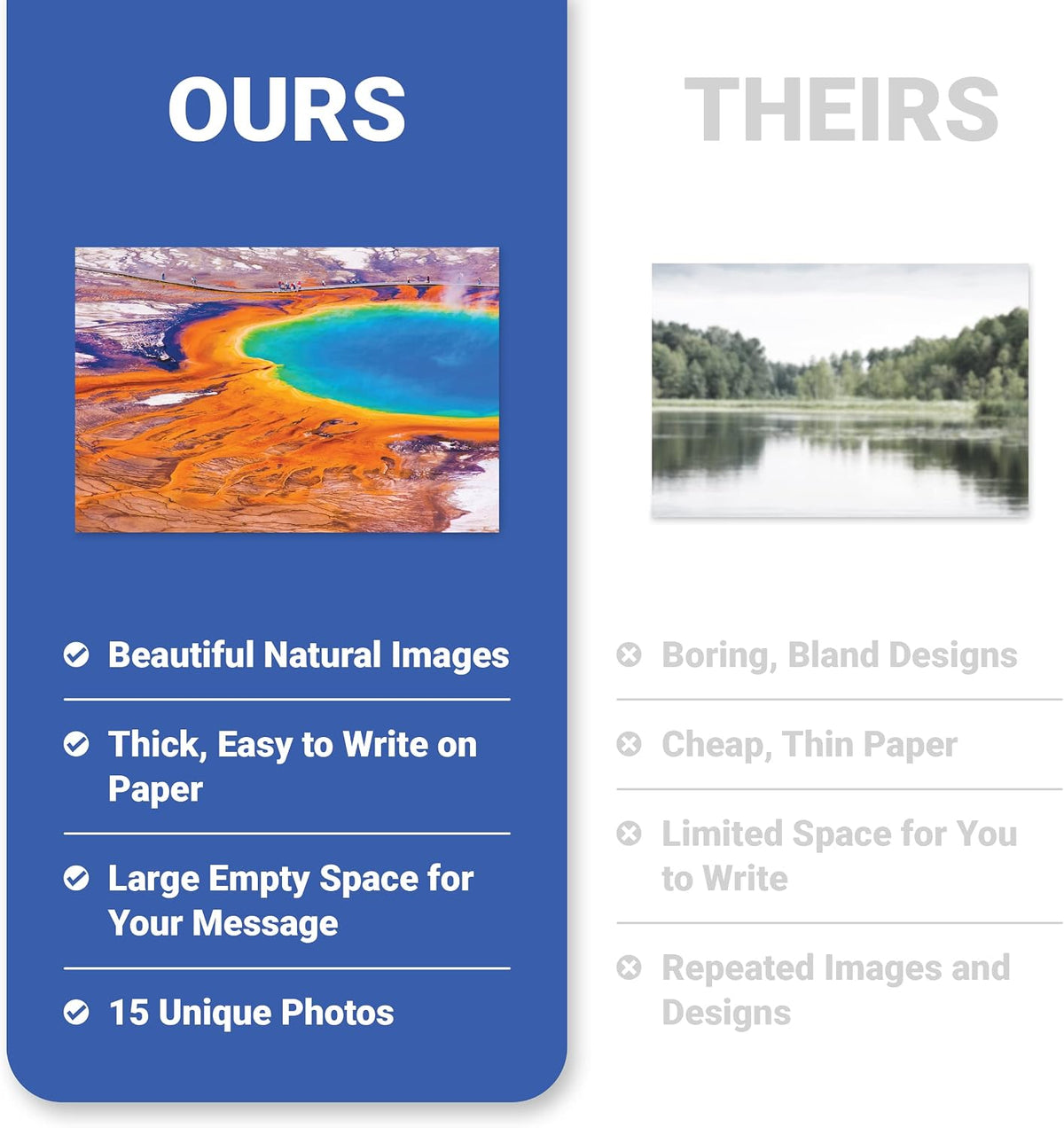Stunning 4x6in American National Parks Postcards 15pk. Premium Set of 15 Post Cards of Beautiful Scenic Images for Friends and Family Who Love Hiking Nature and Outdoors or Frame Them as Wall Art!