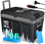 View KESSER Nevera eléctrica portátil 40L con Ruedas | Calienta y enfría | Termoeléctrica | Mini Nevera | 12V y 230V | para Coche, Camping y Enchufe | Modo image 1