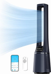 View Midea MFP-120i (BL) 2 in 1 Turmventilator Leise 38dB Luftreiniger H13 True HEPA auf 47.6 m2 LED Display Fernbedienung Oszillation 12H Timer Kompatibel image 2