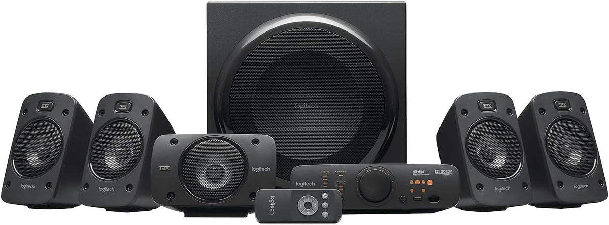 Logitech Z906 5.1 Sound System, Lautsprecher mit 1000 Watt Surround Sound, THX, Mehrere Audio-Eingänge, Fernbedienung, EU Stecker, PC/PS4/Xbox/Stereo-