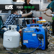 View 2300-watt dual-fuel portable digital inverter generator - Dual fuel (gasoline and propane), suitable for RVs and emergency use image 2