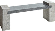 View Dehner Gartenbank, 2-Sitzer, ca. 120 x 45 x 30 cm, Granit, hellgrau/dunkelgrau image 1