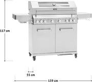 View TAINO PLATINUM YAMARA 6+2 Gasgrill Edelstahl 6 Brenner Keramik Sear-Burner Keramik Backburner Piezo-Zündung Grillrost Gusseisen image 2