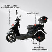 View Swoop Elegante E-Scooter Elektroroller Schwarz 1000W image 5