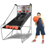 View Foldable Indoor Basketball Arcade Game with 4 Balls Electronic Double Shot LED Scoring System for Kids Adults image 4