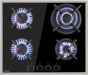 View Klarstein Cocina de Gas Butano, Placa de Gas 4 Fuegos 8000W, Placa Vitroceramica Gas Integrada para Cocina, Placa Gas Butano de Diseño, Encimera Gas image 1