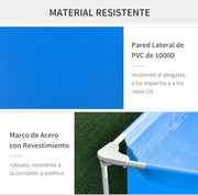 View Outsunny Piscina Desmontable Tubular 252x152x65 cm con Depuradora de Cartucho 1200L/H Piscina Rectangular de Exterior para Adultos y Niños 2163L Azul image 4