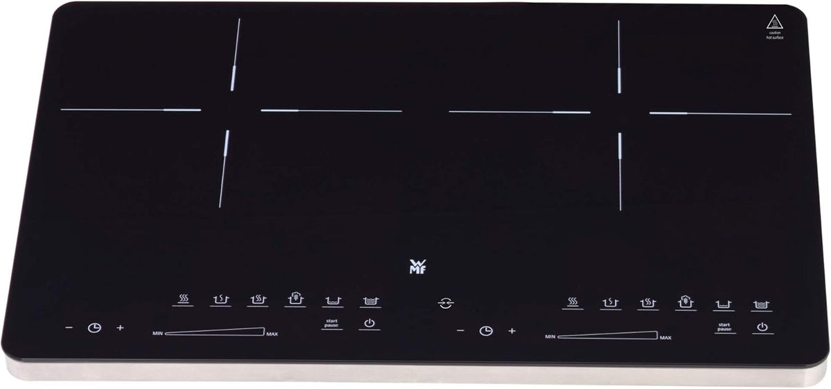 WMF Kult X Doppel- Induktionskochfeld 2 Platten, Kochplatte bis 28 cm, 2 Kochzonen, 8 Stufen, Topferkennung,Touch-Display, Glaskeramik, Timer-Funktion