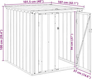 View vidaXL Gartenlagerbox Schwarz 101,5 x 107 x 100 cm Stahl, Stylischer, rechteckiger Tisch für jeden Essbereich, pflegeleicht, Elegantes Design, image 3