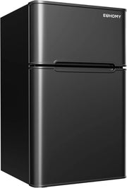 View 3.2 Cu.Ft Mini Fridge with Freezer – 2-Door Compact Refrigerator for Bedroom, Dorm, Office or Apartment, Silver image 1