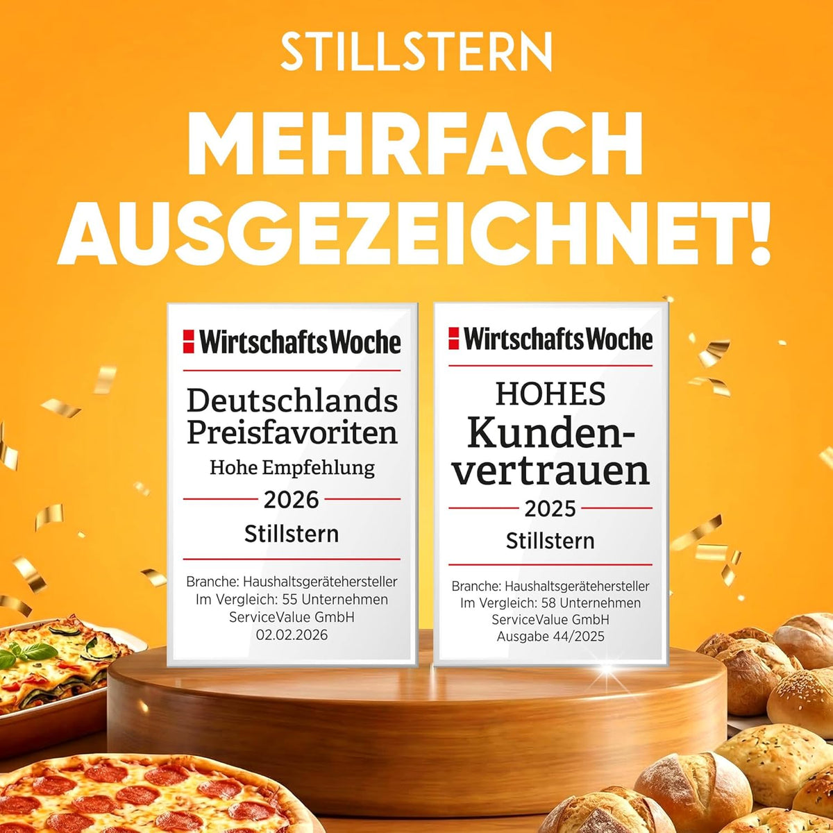 Stillstern Gefrierschrank C (73L) 4-Sterne-Gefrierfach -18°C ger. Energiever. Mini Freezer mit 3 Fächer, stufenlos reg. Temp., kleine Tiefkühltruhe,