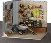 View 6.2x4 FT Shed Outdoor Storage Shed Metal Garden Shed with Lockable Doors & Slooping Roof Tool Shed Bike Shed for Backyard, Patio, Poolside (Brown) image 3