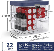 View BINGI Kompressor Kühlbox 22L Mini Tragbarer Elektrischer Kühlschrank 12/24V DC Elektrischer Gefrierschrank Tragbarer Gefrierschrank für Auto LKW image 2