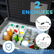 View Outsunny Nevera Compresor Portátil 60L Nevera Portátil Eléctrica para Coche Congelador CC 12V/24V hasta -20°C con Pantalla LED Táctil Asa Retráctil image 5