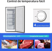 View Congelador vertical independiente CHiQ, 145L de capacidad, congelación rápida, termostato ajustable, silencioso, puerta reversible, negro, image 4
