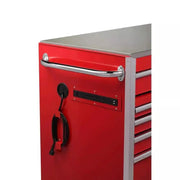 View Heavy-Duty 72 in. W x 24 in. D 15-Drawer Tool Chest Mobile Workbench with Stainless Steel Top and Dual Locks in Red image 3