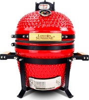 View 13-inch ceramic Kamodo charcoal barbecue grill - red image 1