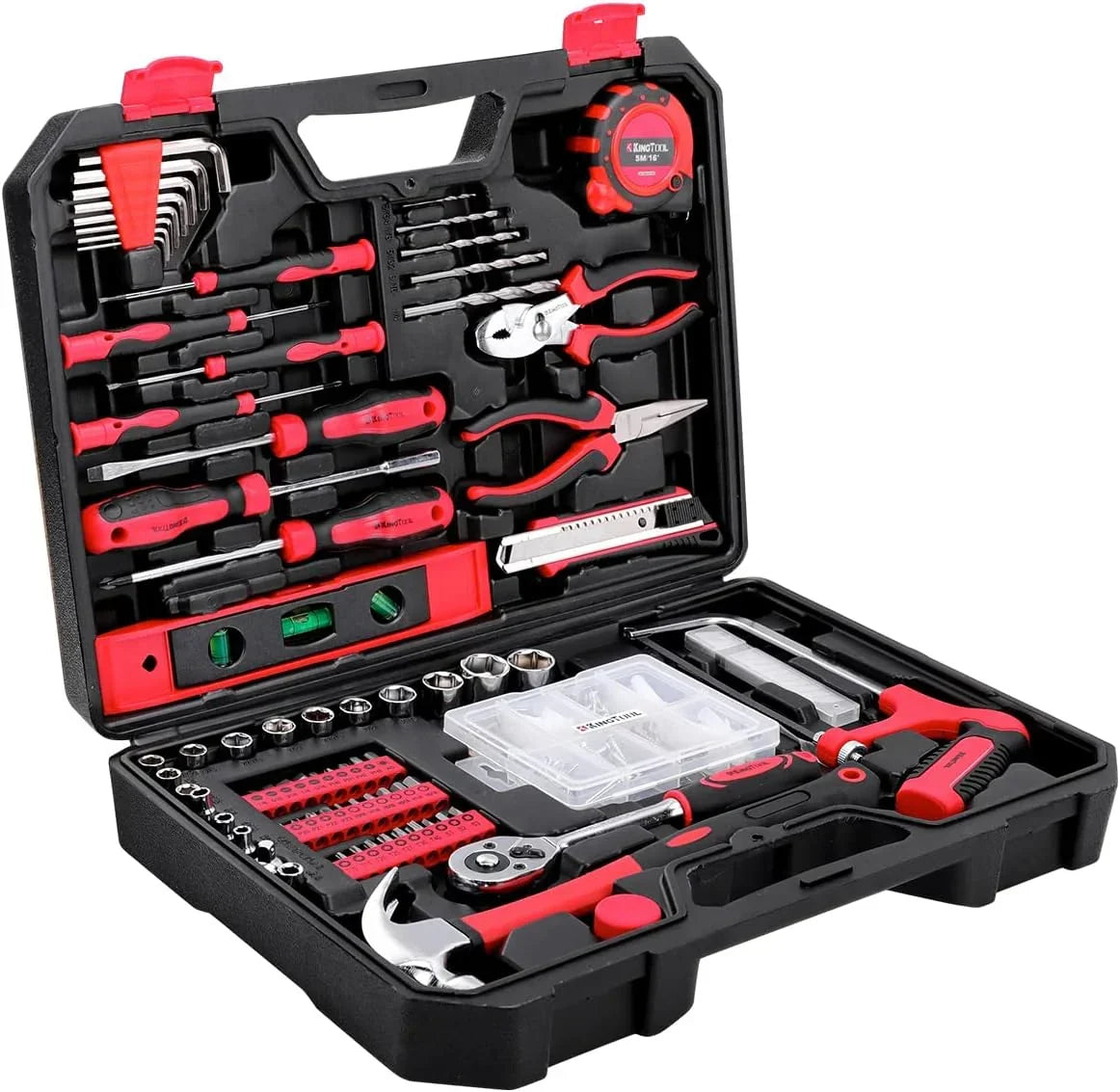 Home Tool Set Kit - 286 PCS Home Auto Repair Tool Kit with Rolling Tool Box, Mechanic Tool Sets with 21V Max Cordless Power drill, Perfect for