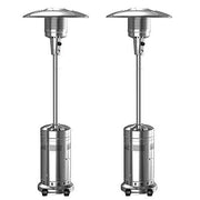 View 2 Set 48,000-BTU Umbrella Patio Propane Heater with Wheels,Stainless Steel Patio Heater,Stainless Steel Floorstanding Liquid Propane Heater Outdoor image 2