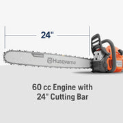 View 460 Rancher Gas Powered Chainsaw, 60.3-cc 3.6-HP, 2-Cycle X-Torq Engine, 24 Inch Chainsaw with Automatic Adjustable Oil Pump, For Wood Cutting, Tree Trimming and Land Clearing image 2
