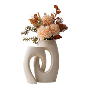 View Modern Ceramic Interlocking Tube Decorative Vase for Tabletop Home Decor image 1