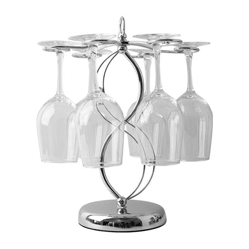 Freestanding Metal Wine Glass Holder Rack for Stemware Storage and Countertop Display