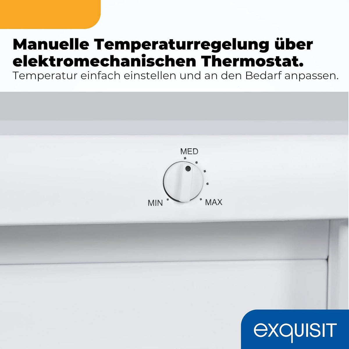 Exquisit Gefrierschrank | 91 l Nutzinhalt, Energieeffizienzklasse E, 40 dB(A) | kompakte Bauform, 4-Sterne-Gefrieren, manuelle Temperaturregelung,