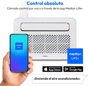 View MEDION Smart Split Aire Acondicionado Caravana P502 (5000 BTU, 3 en 1, Refrigeración, Deshumidificación, Ventilador, hasta 12 m², ideal para caravanas image 3