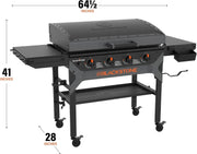 View Iron-Forged 36" Omnivore Griddle – Premium Powder-Coated Steel with Reinforced Hood, Black Finish image 3
